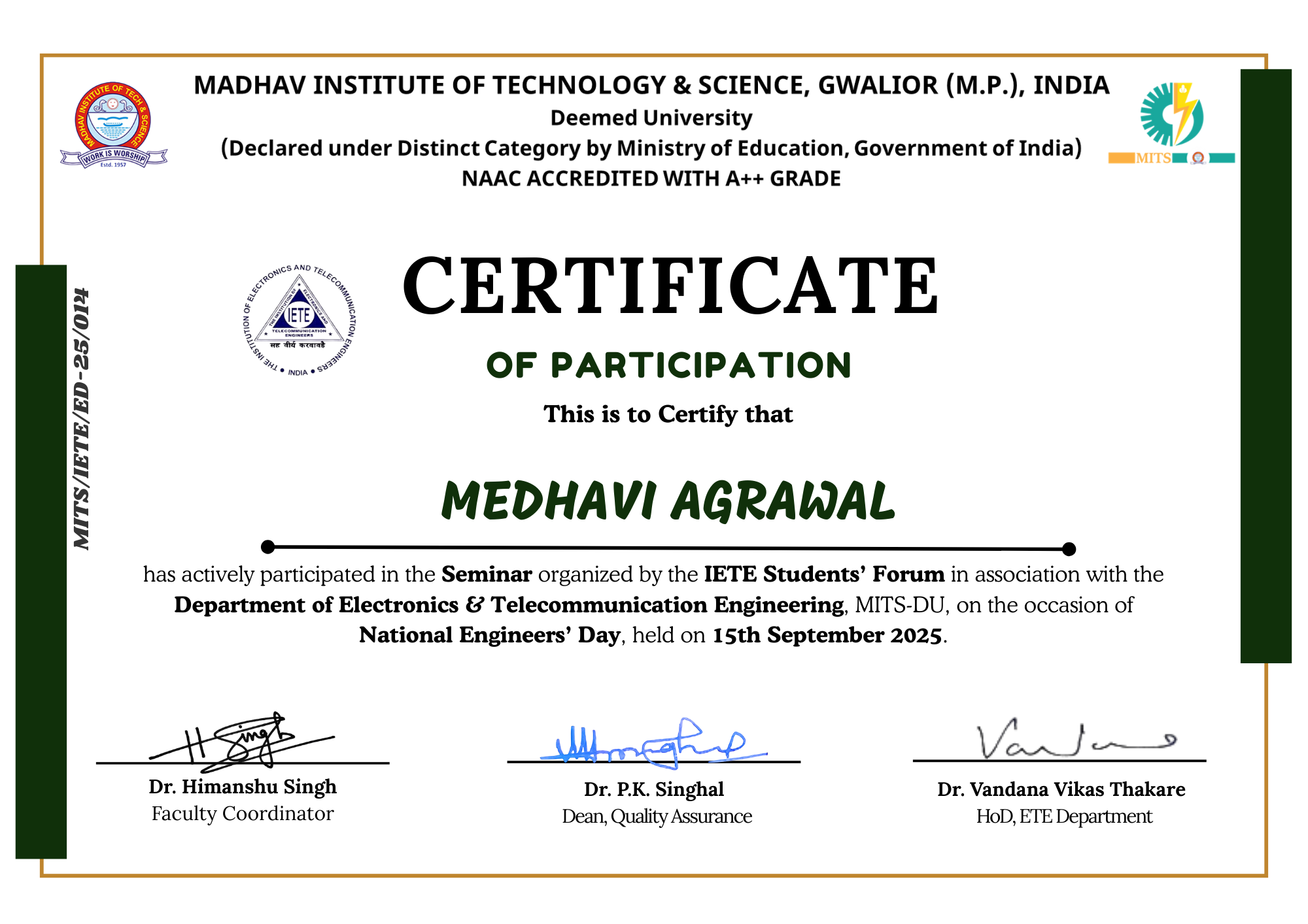 Certificate 31